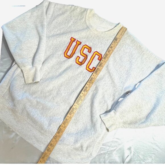 Vintage 90s USC University of Southern California Grey Sweatshirt XXL 1994 - Picture 4 of 8
